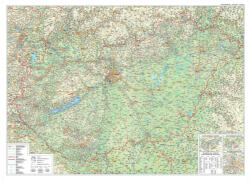 Szarvas András Magyarország falitérkép, Magyarország közlekedése - fóliázott térkép Szarvas/Térkép-Center 1: 450e 120x86 cm