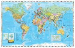 Világ országai falitérkép angol nyelvű óriás világtérkép poszter 216x154 cm