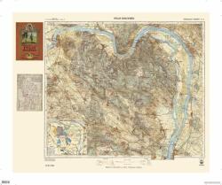 HM Pilis hegység turista térképe antik faximile falitérkép HM 1928 Pilis térkép antik 97x75 cm