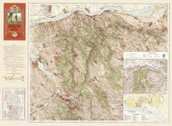 HM Gerecse térkép antik, faximile 1936 HM