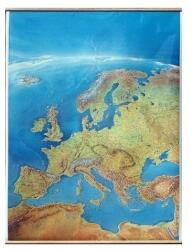Stiefel Európa falitérkép satelit faléces 100 x 140 cm Európa panorámatérkép, kézzel festett