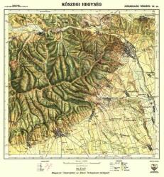HM Kőszegi-hegység térkép antik, faximile 1922 HM 1: 40 000 51x53