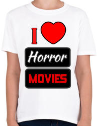 printfashion I love Horror Movies - Gyerek póló - Fehér (3397439)