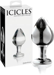 Icicles No. 25 - kúpos, üveg anál plug (áttetsző) - szexaruhaz