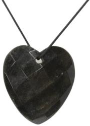  Pandantiv Obsidian Auriu Inima - 48-49 x 44-45 x 10 mm - 1 Buc