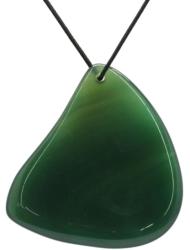  Pandantiv Agata Verde Picatura - 53-55 x 47-50 x 5-6 mm - 1 Buc