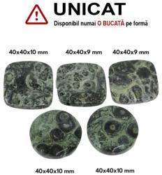  Pandantiv Jasp Kambaba Patrat - Disc Fatetat - 40x40x9-10 mm - 1 Buc