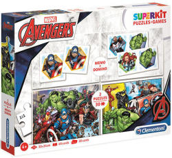 Clementoni Marvel - Bosszúállók Superkit 4 az 1-ben puzzle és játékszett (20209)