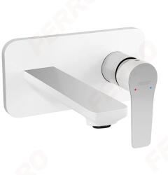 FERRO Adore White/Chrome - beépíthető / falba építhető fali mosdócsaptelep / mosdó csaptelep fali kifolyóval, fehér / króm / BDR3PA
