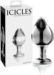 Icicles No. 25 - kúpos, üveg anál plug (áttetsző) - vagyaim