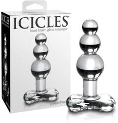 Icicles No. 47 - tripla gyöngyös, üveg anál plug (áttetsző)