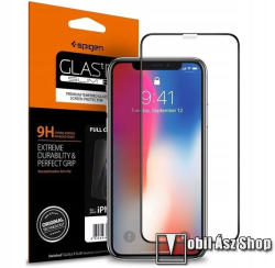 Spigen APPLE iPhone 11, iPhone Xr, SPIGEN GLASTR SLIM HD üvegfólia, Full cover, 0.33mm, 9H, Fekete (064GL25233)