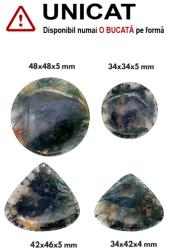  Cabochon Agata Muschi Disc - Neregulat - 34-48x34-48x4-5 mm