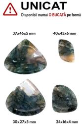  Cabochon Agata Muschi Picatura - Neregulat - 24-40x16-46x4-6 mm