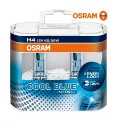 OSRAM Becuri auto H4 12V 60/55W 12V P43t-38 Osram Cool Blue Intense , Set 2 becuri efect Xenon 64193CBIHCB Kft Auto (99ZB193A)