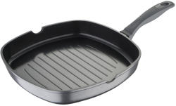 Bergner TITAN grill serpenyő titánium tapadásmentes bevonattal, puha tapintású műanyag fogantyúval 28X28X4.8CM (BG-7933-GY)