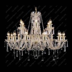 Glass LPS Lustra 18 brate cristal Bohemia L11 009/18/3-K (L11 009/18/3-K, GOLD, lip.)