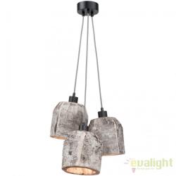 IT'S ABOUT ROMI Lustra cu 3 pendule design rustic din lemn ASPEN ASPEN24/H3/N (ASPEN24/H3/N)