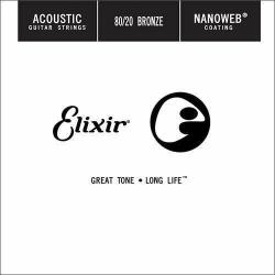 Elixir Acoustic 80/20 Bronze NanoWeb . 024 Coardă individuală pentru chitară
