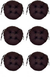 Palmonix Set Perne decorative rotunde, pentru scaun de bucatarie sau terasa, diametrul 35cm, culoare negru, 6 buc/set (per-rot-negrux6)