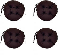Palmonix Set Perne decorative rotunde, pentru scaun de bucatarie sau terasa, diametrul 35cm, culoare negru, 4 buc/set (per-rot-negrux4)
