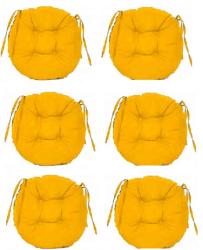 Palmonix Set Perne decorative rotunde, pentru scaun de bucatarie sau terasa, diametrul 35cm, culoare galben, 6 buc/set (per-rot-galbenx6)