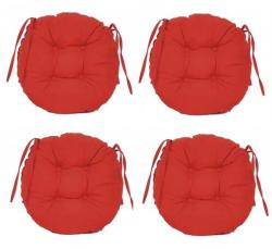 Palmonix Set Perne decorative rotunde, pentru scaun de bucatarie sau terasa, diametrul 35cm, culoare rosu, 4 buc/set (per-rot-rosux4)