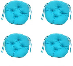 Palmonix Set Perne decorative rotunde, pentru scaun de bucatarie sau terasa, diametrul 35cm, culoare albastru, 4 buc/set (per-rot-albastrux4)