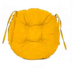 Palmonix Perna decorativa rotunda, pentru scaun de bucatarie sau terasa, diametrul 35cm, culoare galben (per-rot-galben)