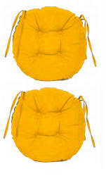 Palmonix Set Perne decorative rotunde, pentru scaun de bucatarie sau terasa, diametrul 35cm, culoare galben, 2 buc/set (per-rot-galbenx2)
