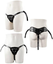 NMC Ham Pentru Strap-on Black Pu Harness With Two Rings