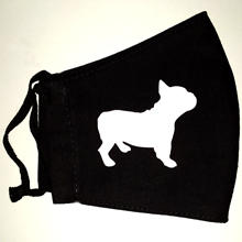 Francia bulldog mintás fekete varrott maszk