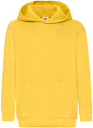 Fruit of the Loom Gyerek Pulóver Kapucnis Hosszú ujjú Fruit of the Loom Classic Hooded Sweat Kids - 116 (5-6), Napraforgó sárga