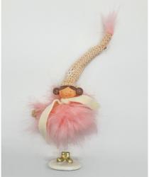 Yala Design Álló karácsonyi dekorációs kislány rózsaszín tollruhában 430798 (430798)