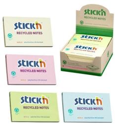STICK N Öntapadó jegyzettömb STICK`N 78x127mm újrahasznosított pasztell mix 4x3x100 lap (21435) - tonerpiac