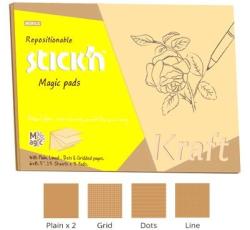 STICK N Öntapadó jegyzettömb STICK`N Kraft notes 150x215mm mintás natúr barna 75 lap (21809) - tonerpiac
