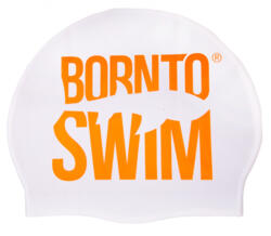 B2S Úszósapka BornToSwim Classic Silicone Bílo/Narancssárga