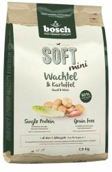 bosch Soft Mini - Hrana uscata pentru caini de talie mica cu prepelita si cartofi 2, 5 kg