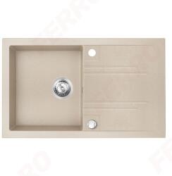 FERRO MEZZO II 1-medencés csepptálcás gr. mosogató / egymedencés mosogatótálca csepptálcával 48 x 78 cm-es (50 x 80 cm-hez közeli méret), homokszín / homokszínű / világos barna / bézs színű kivitel, DRGM48/
