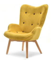 VOX bútor NURIA steppelt skandináv fotel, sárga-bükk