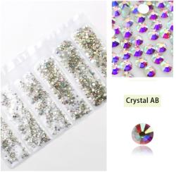  1680 darabos kristály strassz készlet 6 féle méretben P04 - Crystal AB