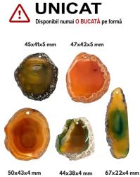  Pandantiv Agata Colorata Neregulata cu Gaura - 44-67 x 22-42 x 4-5 mm - 1 Buc