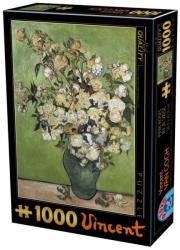 D-Toys - Puzzle Vincent van Gogh: trandafiri roz în vaza - 1 000 piese
