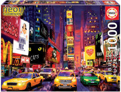 Educa - Puzzle Times Square, neon din New York - 1 000 piese Puzzle