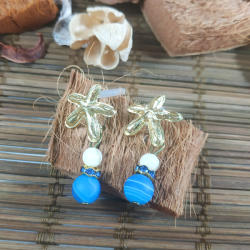 Boho Spirit Karibi achát fülbevaló