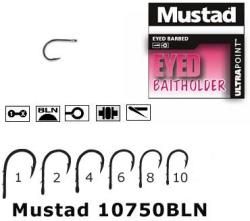 Mustad Carlige cu Ochet Mustad Black Nichel, Nr. 4, Forjat, 2 Spini, 10buc/plic (M.10750BLN.4)