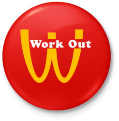 printfashion McDonalds Work Out - Kitűző, hűtőmágnes - Piros (3560115)