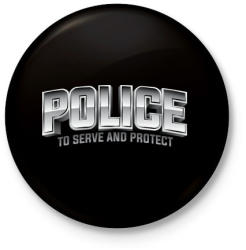 printfashion Police felirat - Kitűző, hűtőmágnes - Fekete (3093169)