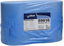 Celtex Superblue 1000 ipari törlő cellulóz, kék, 3 réteg, 180m, 500 lap, 36x36cm, 2 tekercs/zsugor (59618)