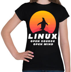 printfashion Linux - open source - Női póló - Fekete (3529585)